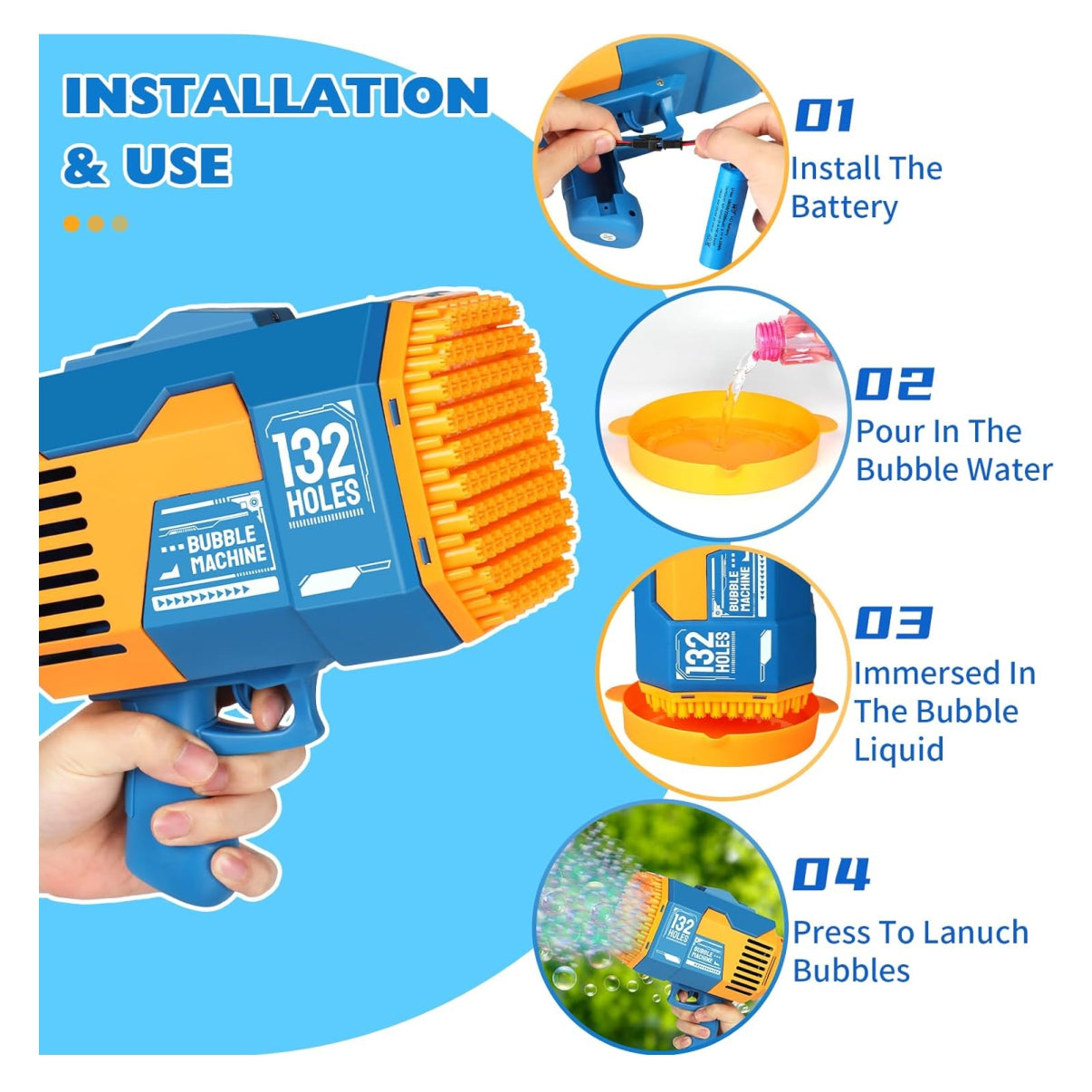 Pistola de Burbujas Grande 132Niños